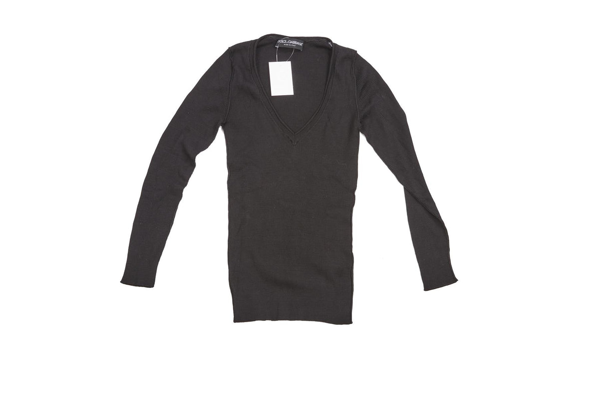 DOLCE & GABBANA BLACK SILK TOP IT 36 UK 4