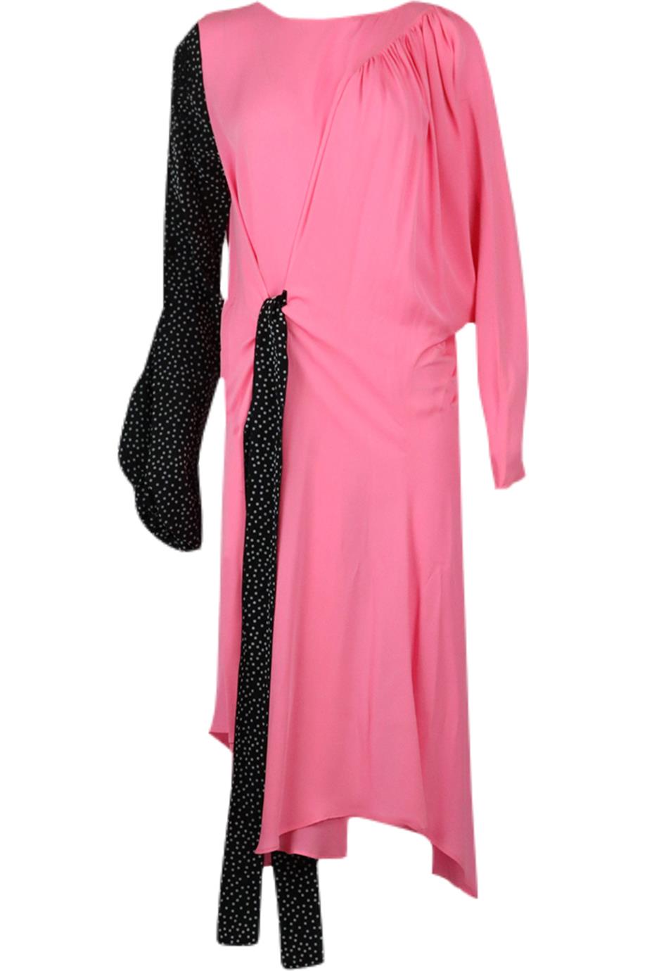 JW ANDERSON ASYMMETRIC TIE DETAILED SILK MIDI DRESS UK 8