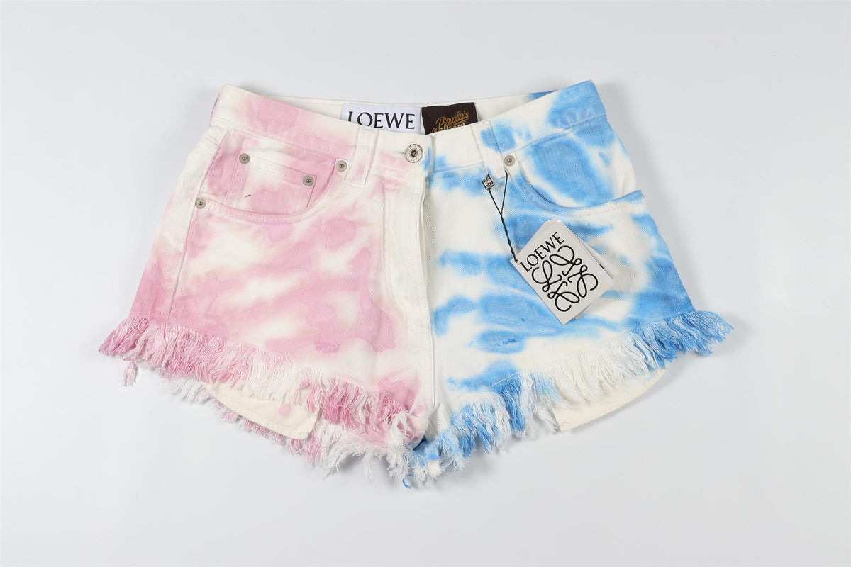 LOEWE + PAULA'S IBIZA MULTI HIGH RISE DENIM SHORTS FR 36 UK 8