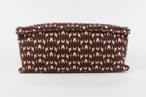 MIU MIU BLACK MADRAS JACQUARD TOTE BAG