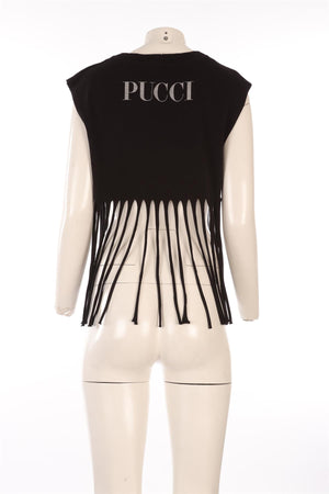EMILIO PUCCI BLACK COTTON TOP MEDIUM