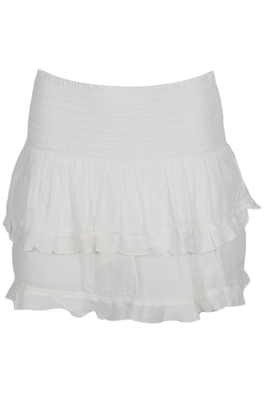 ISABEL MARANT TOILE RUFFLED COTTON AND SILK BLEND MINI SKIRT FR