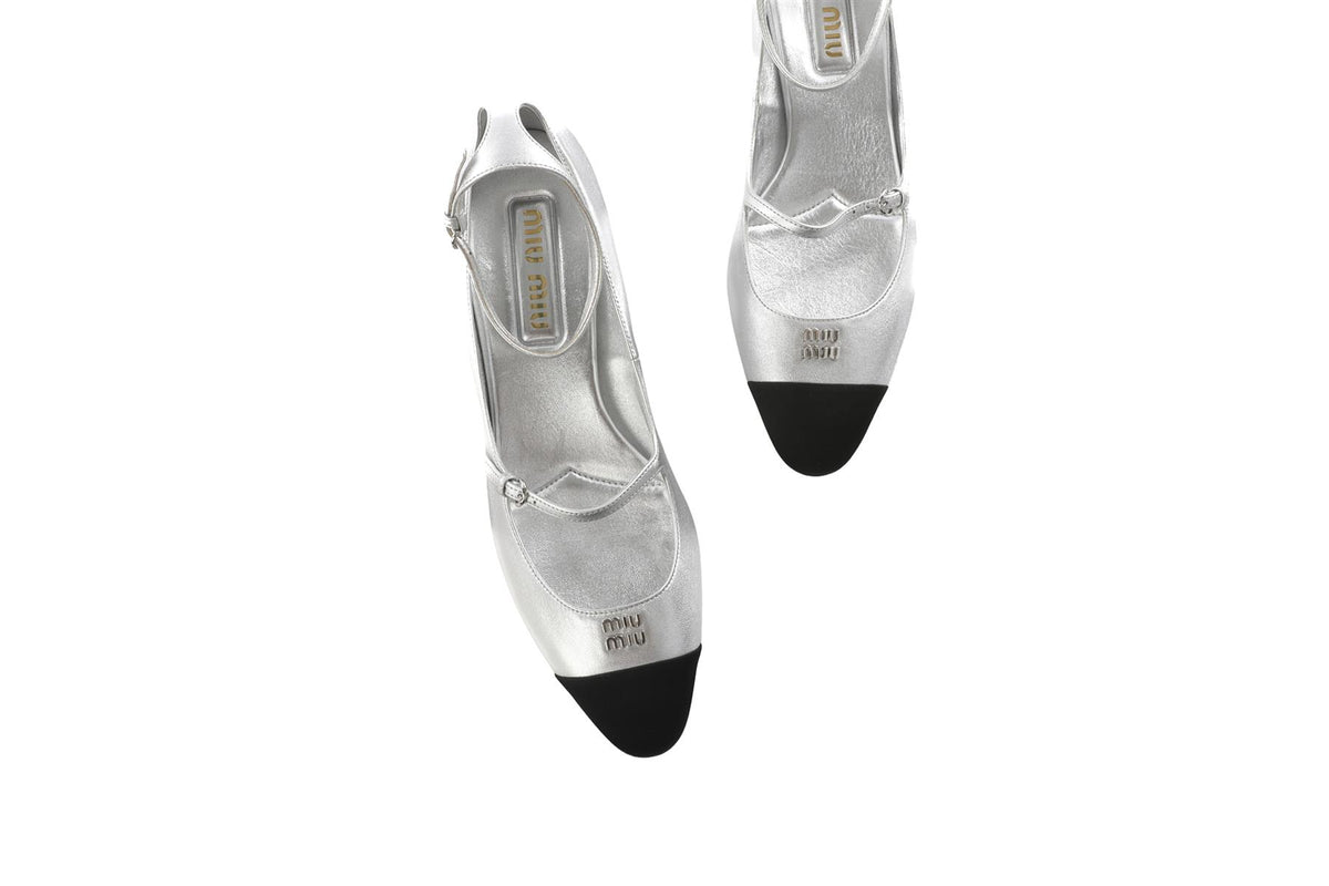 Miu Miu Silver Mordoré Leather Pumps EU 40 UK 6 US 7