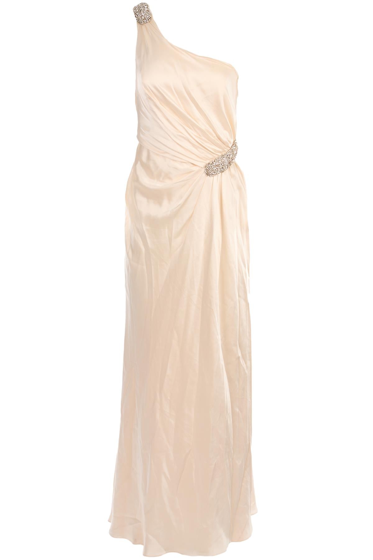 COLLETTE DINNIGAN CREAM SILK MAXI DRESS XSMALL