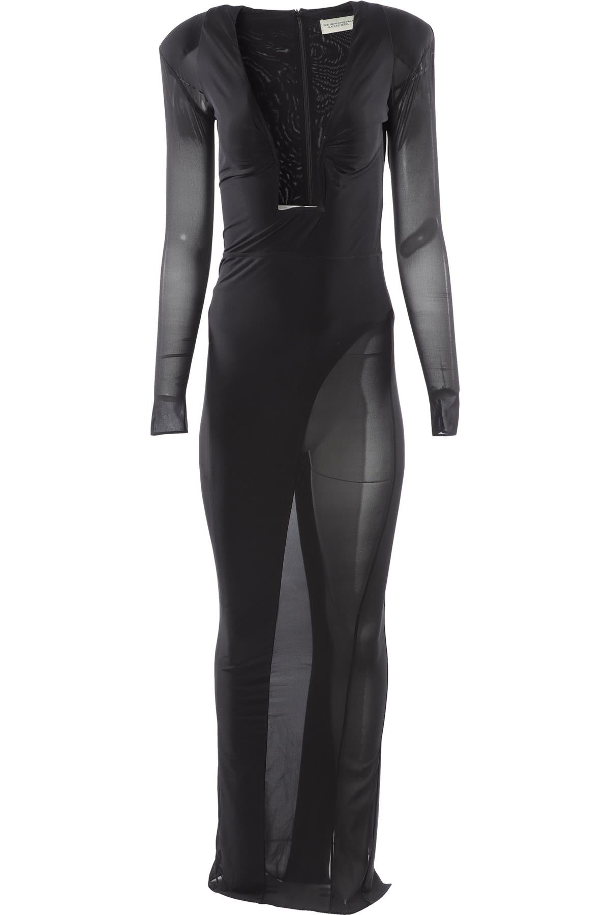 THE NEW ARRIVALS ILKYAZ OZEL BLACK JERSEY MAXI DRESS IT 36 UK 4