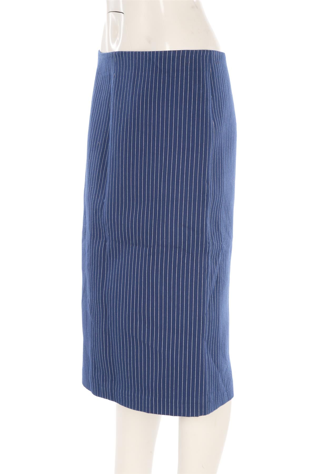 FENDI NAVY COTTON MIDI SKIRT IT 44 UK 12