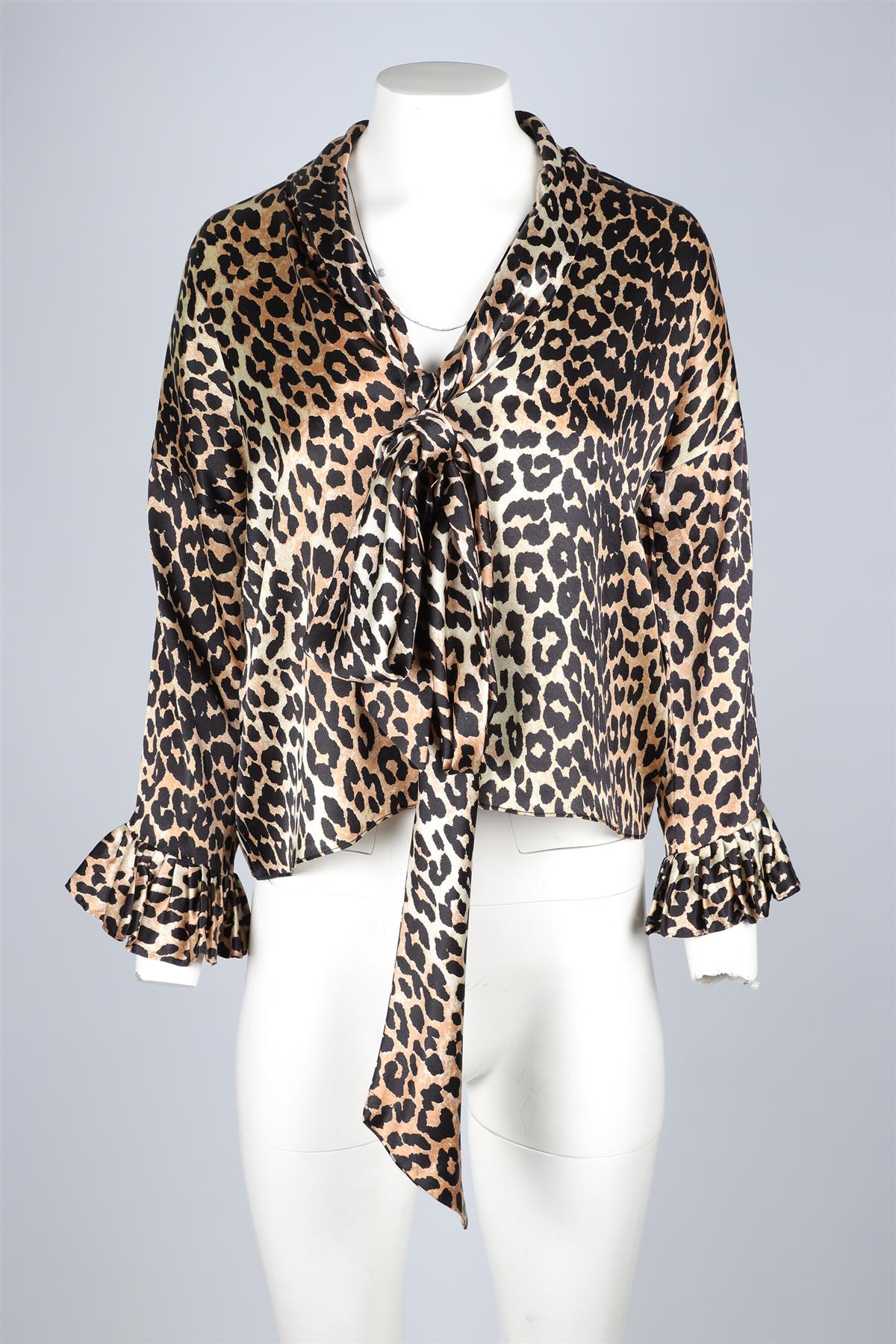 GANNI BEIGE SILK TOP UK 6