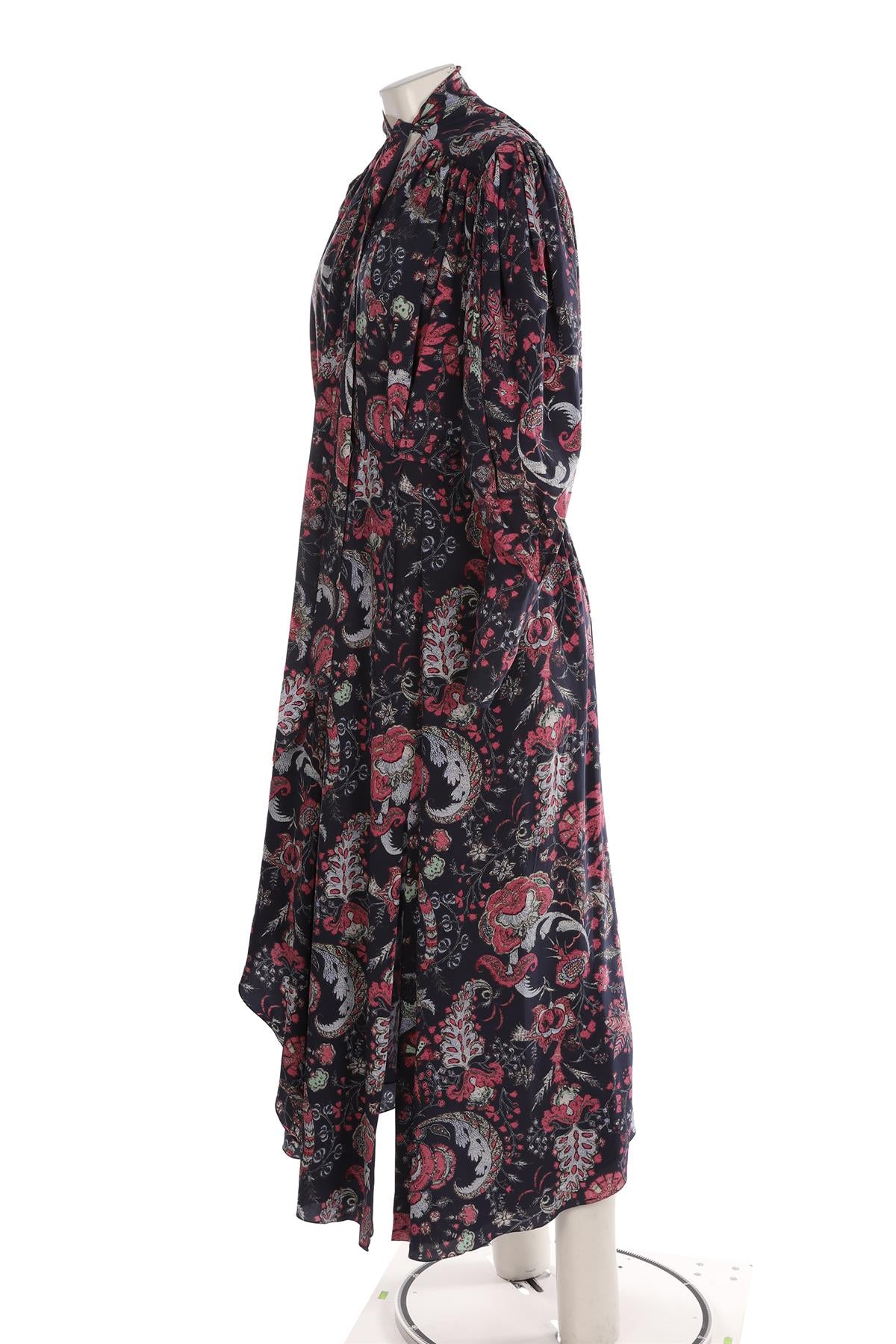 ISABEL MARANT NAVY SILK MAXI DRESS FR 42 UK 14