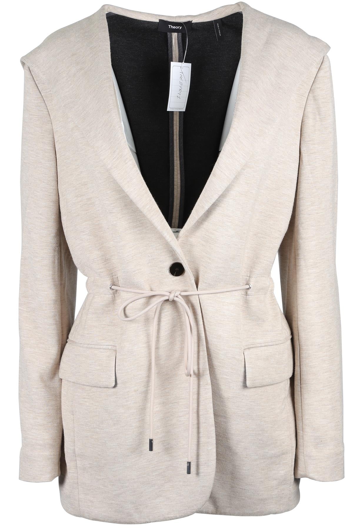 THEORY BEIGE JERSEY JACKET MEDIUM