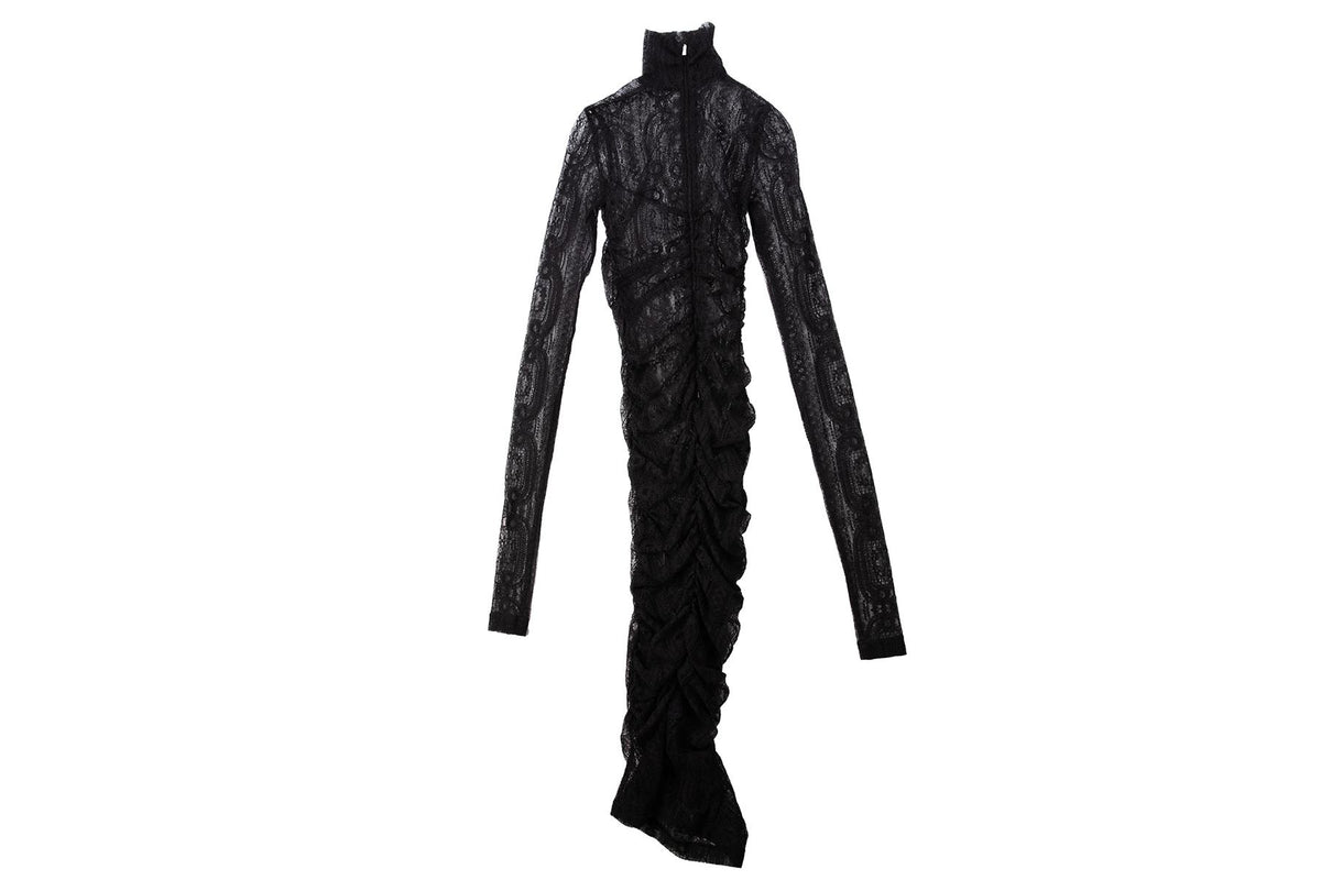 DOLCE & GABBANA BLACK LACE MAXI DRESS IT 38 UK 6