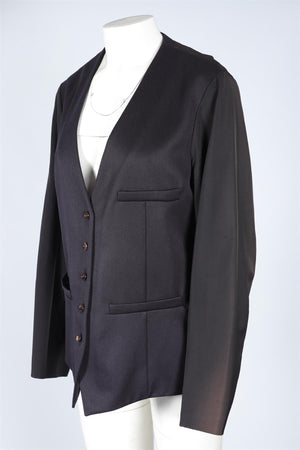 CHLOÉ BLACK WOOL JACKET FR 44 UK 16