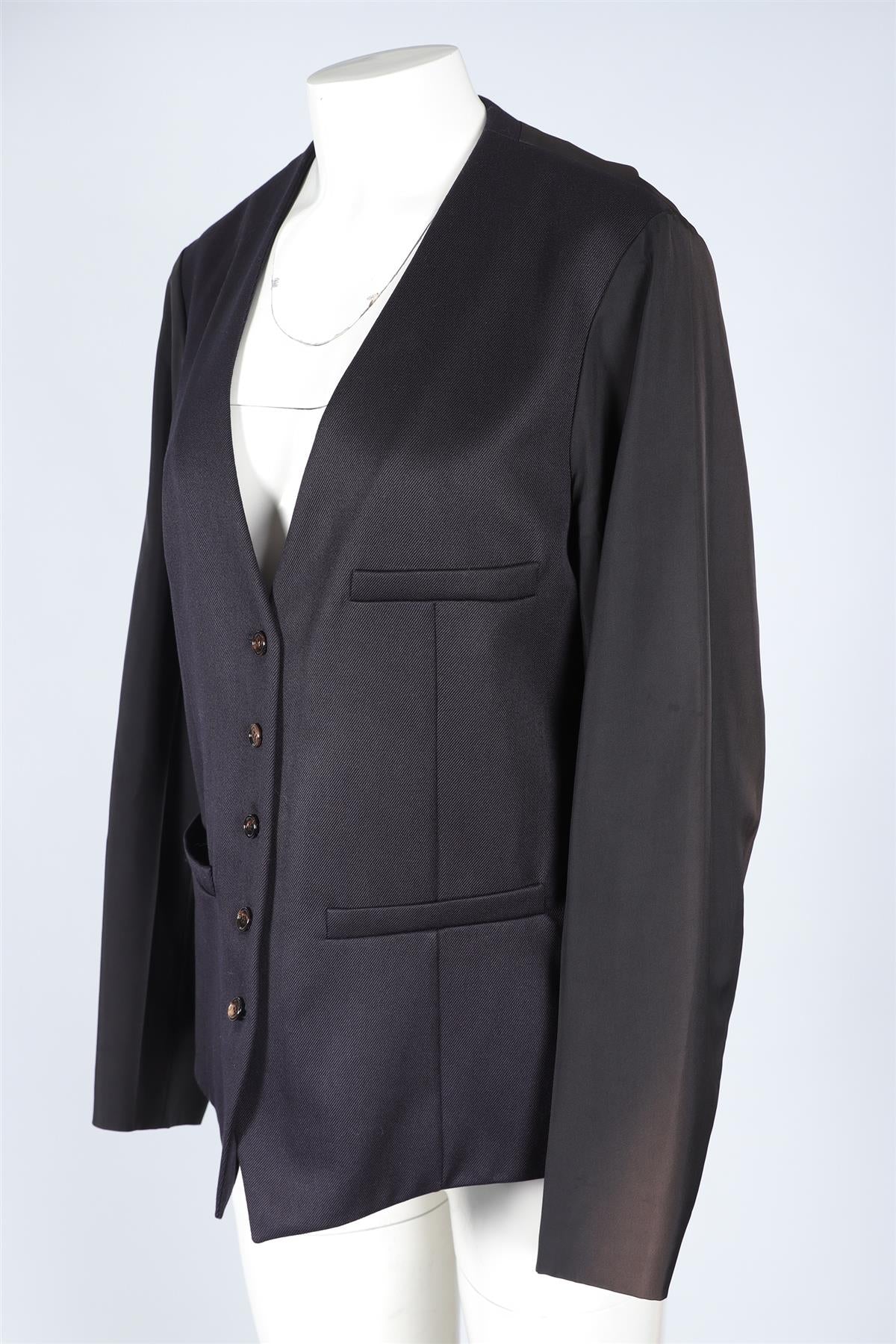 CHLOÉ BLACK WOOL JACKET FR 44 UK 16