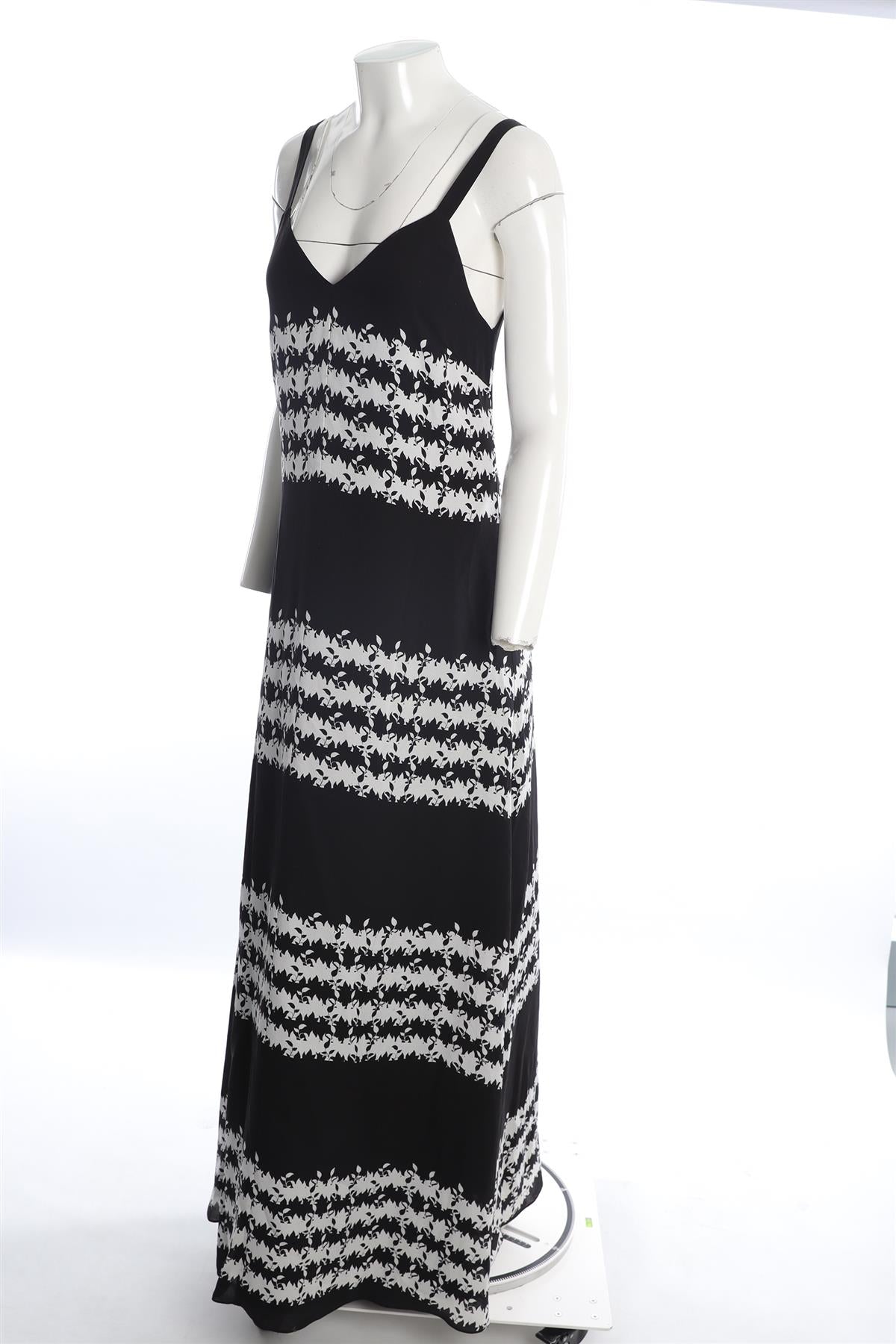 THAKOON ADDITION BLACK SILK MAXI DRESS US 4 UK 8