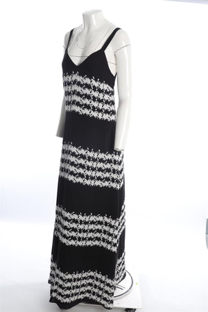 THAKOON ADDITION BLACK SILK MAXI DRESS US 4 UK 8