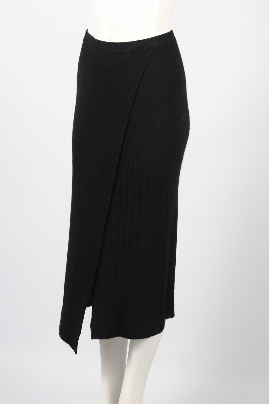 MADELEINE THOMPSON RIBBED CASHMERE BLEND MIDI SKIRT SMALL
