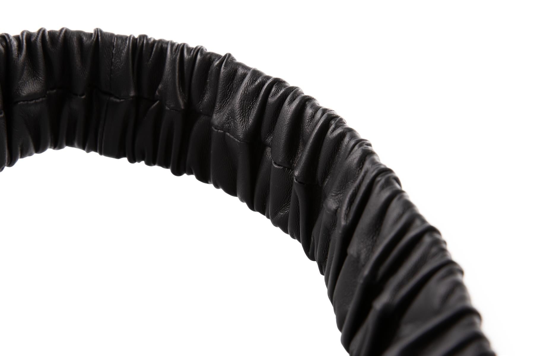 BOTTEGA VENETA BLACK LEATHER WAIST BELT LARGE