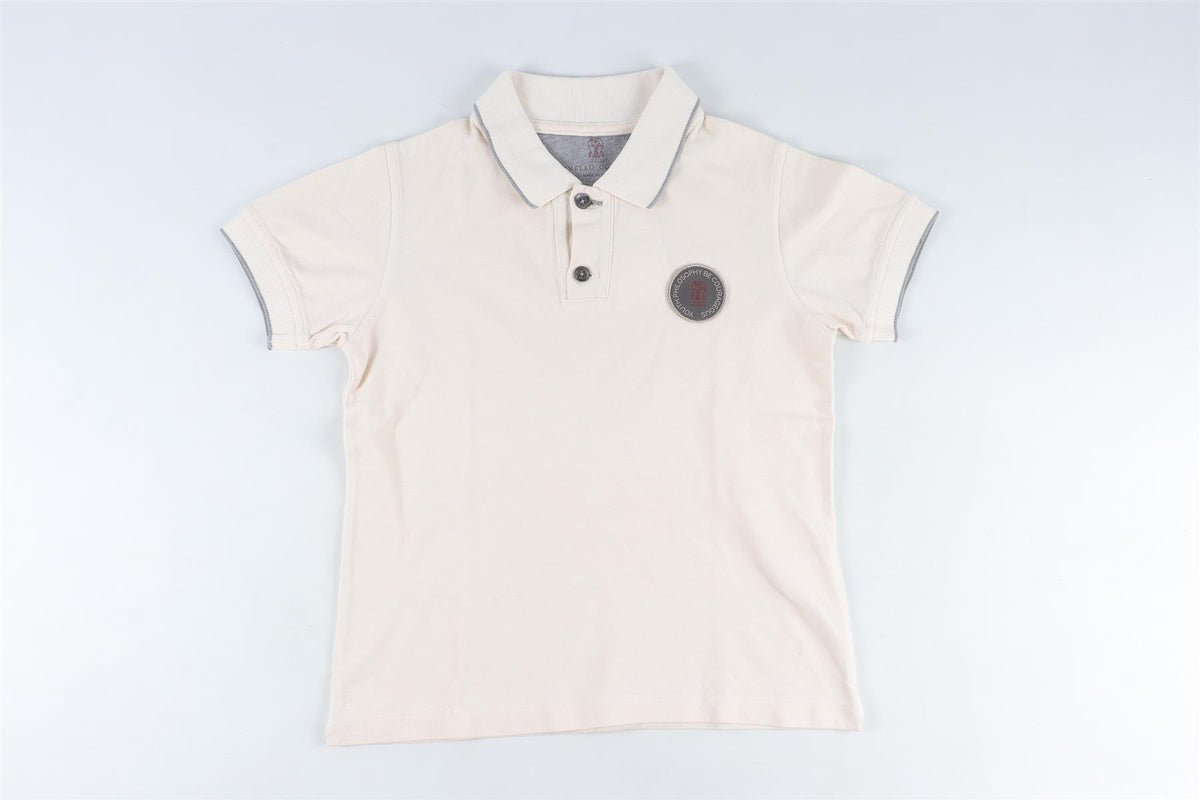BRUNELLO CUCINELLI CREAM KIDS BOYS POLO SHIRT 6 YEARS