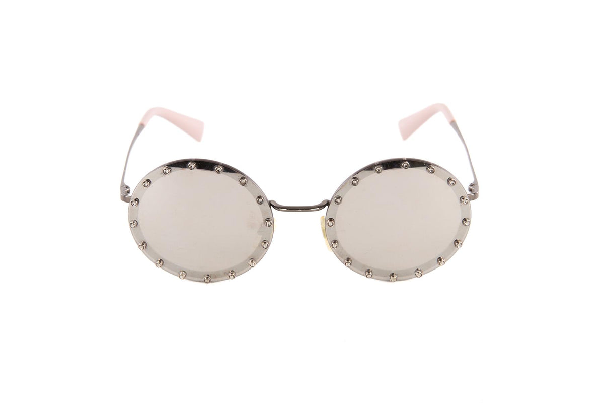 VALENTINO SILVER ROUND FRAME METAL SUNGLASSES