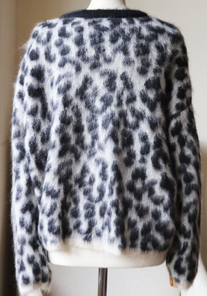 NUDE LEOPARD PRINT MOHAIR AND WOOL BLEND SWEATER IT 44 UK 12