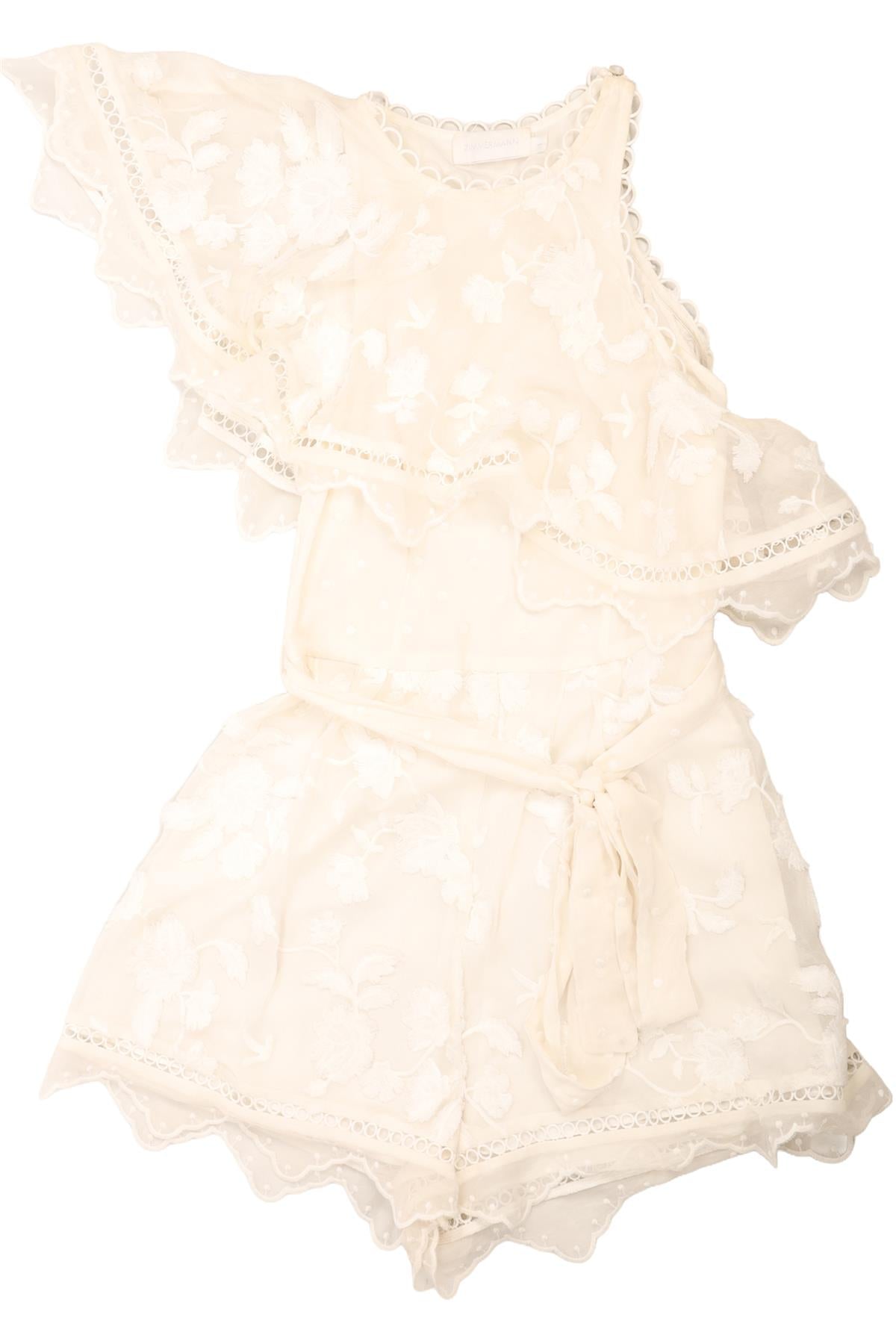 ZIMMERMANN IVORY SILK PLAYSUIT 1 UK 10
