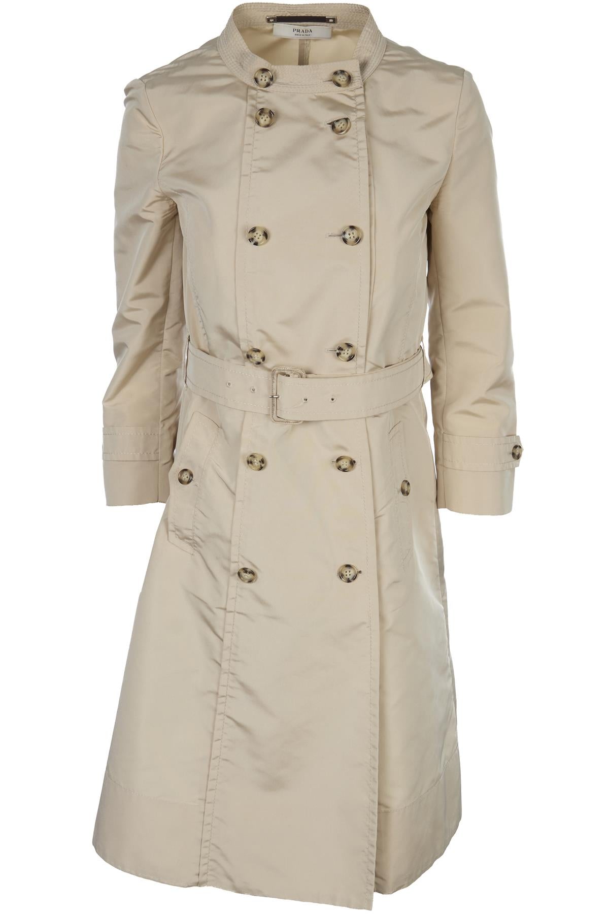 PRADA BEIGE SHELL TRENCH COAT IT 40 UK 8