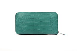 HERMÈS TURQUOISE 2017 AZAP CLASSIC MATTE ALLIGATOR MISSISSIPPIENSIS WALLET
