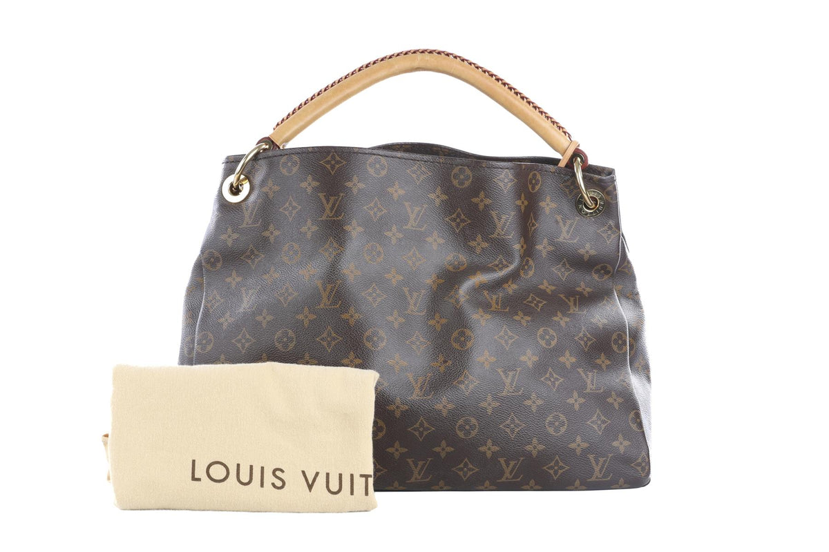 LOUIS VUITTON BROWN 2015 ARTSY GM MONOGRAM COAT CANVAS SHOULDER BAG