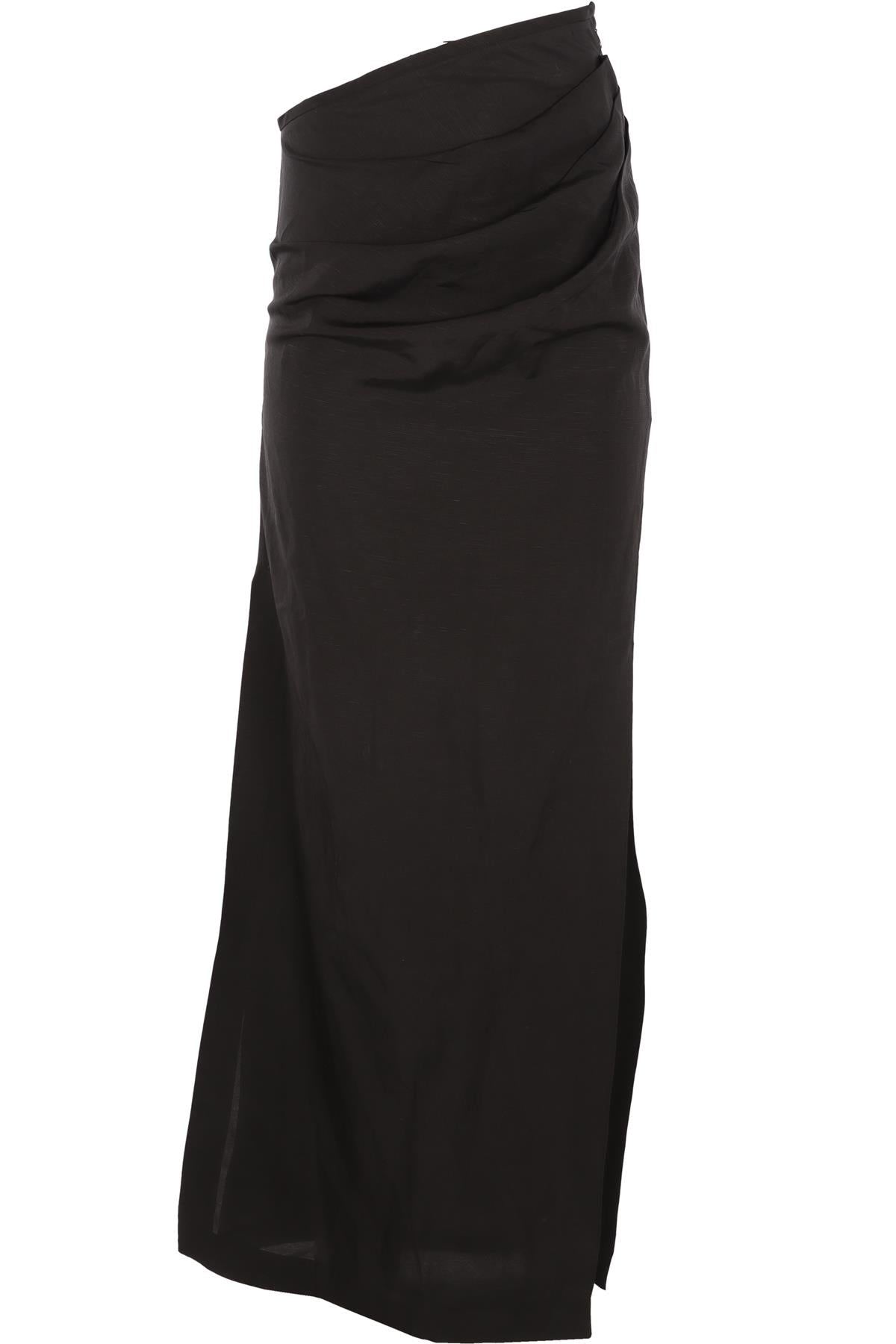 MAGALA BLACK LINEN MAXI SKIRT SMALL