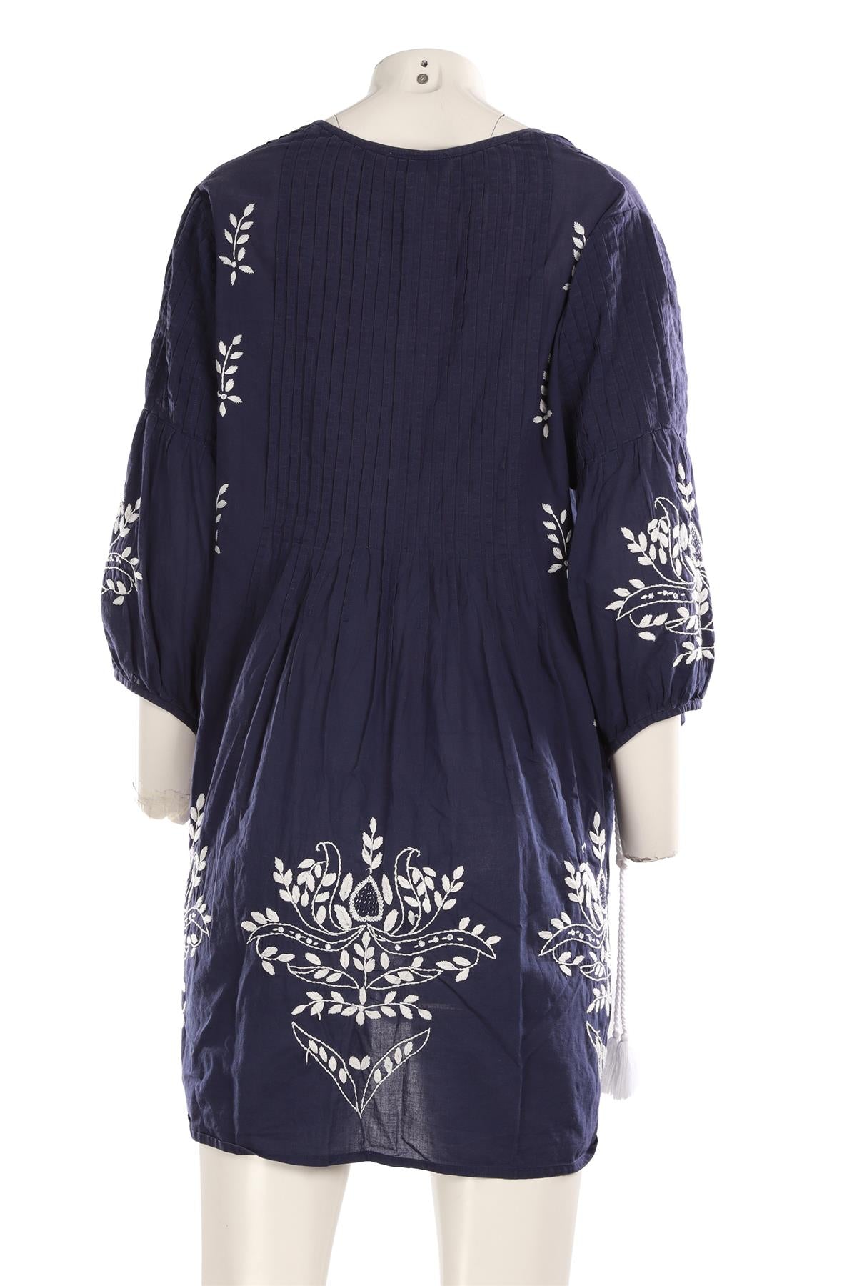 JULIET DUNN NAVY COTTON MINI DRESS 2 (UK 10-12)