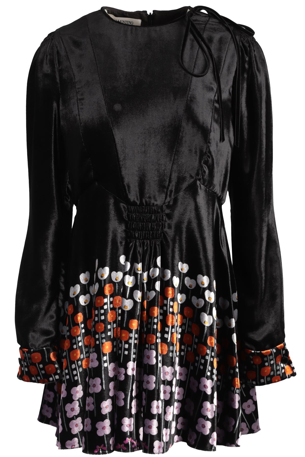 VALENTINO BLACK VELVET MINI DRESS IT 44 UK 12