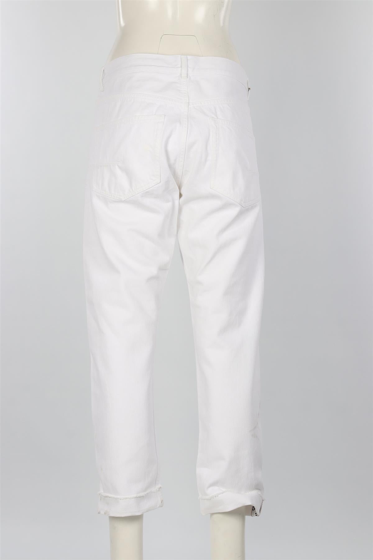 CHRISTIAN DIOR WHITE HIGH RISE STRAIGHT LEG JEANS FR 40 UK 12