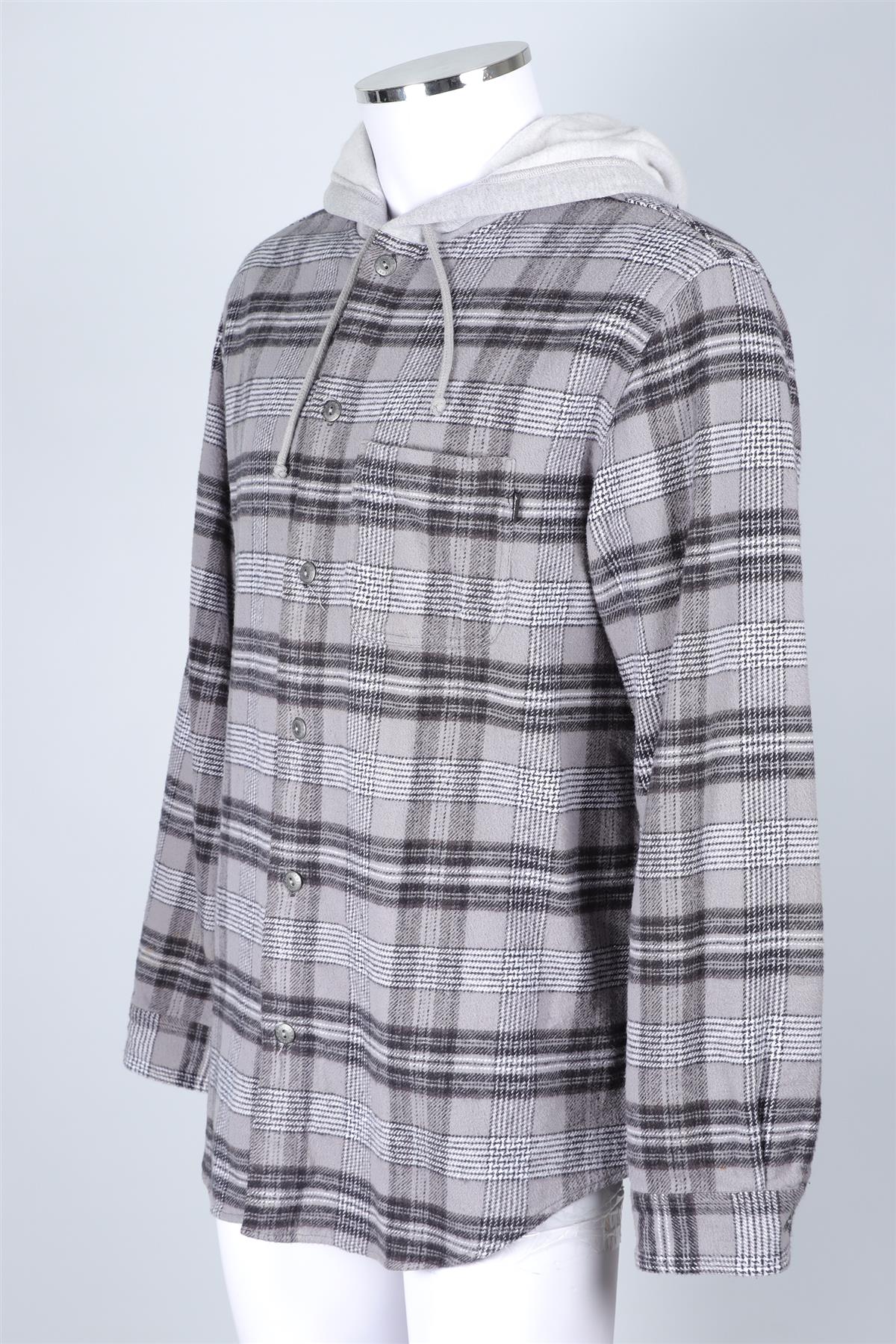 SUPREME GREY CHECKED WOOL CARDIGAN LARGE