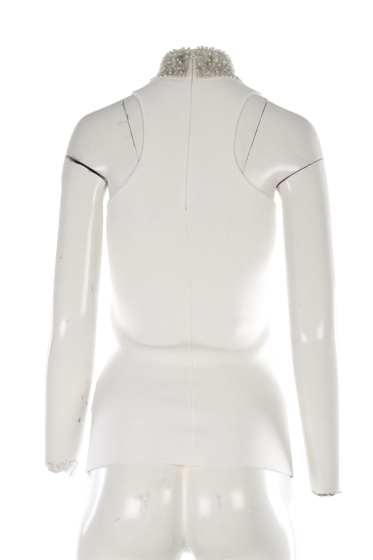 GANNI IVORY KNIT TOP XSMALL