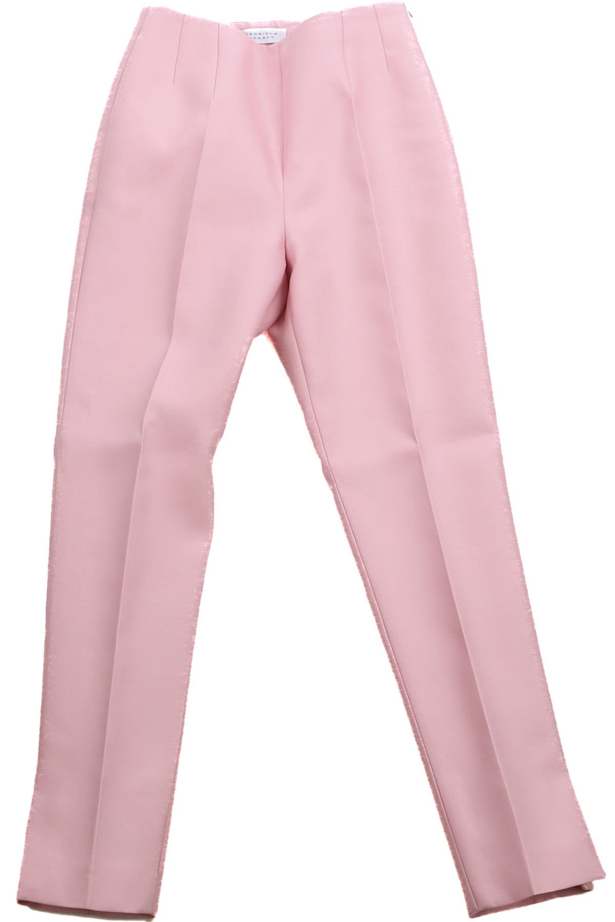GABRIELA HEARST PINK WOOL TAPERED PANTS IT 38 UK 6