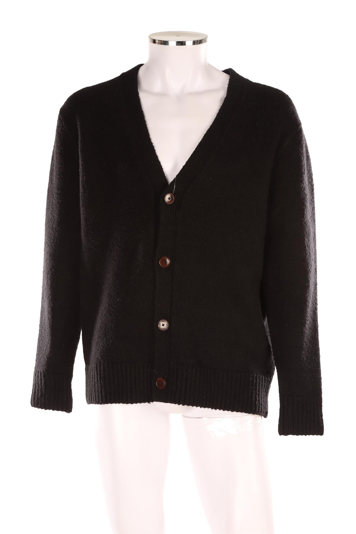 ACNE STUDIOS BLACK MEN'S WOOL CARDIGAN XSMALL