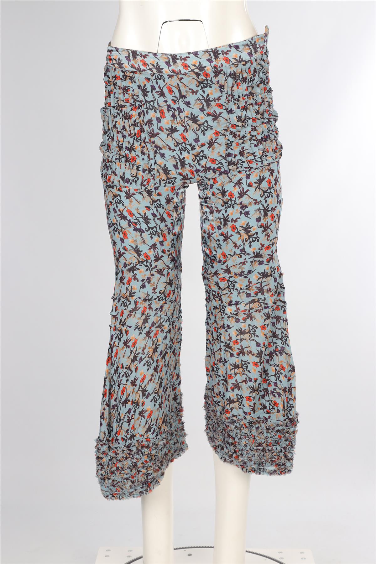 CHLOÉ BLUE CREPE FLARED PANTS FR 34 UK 6