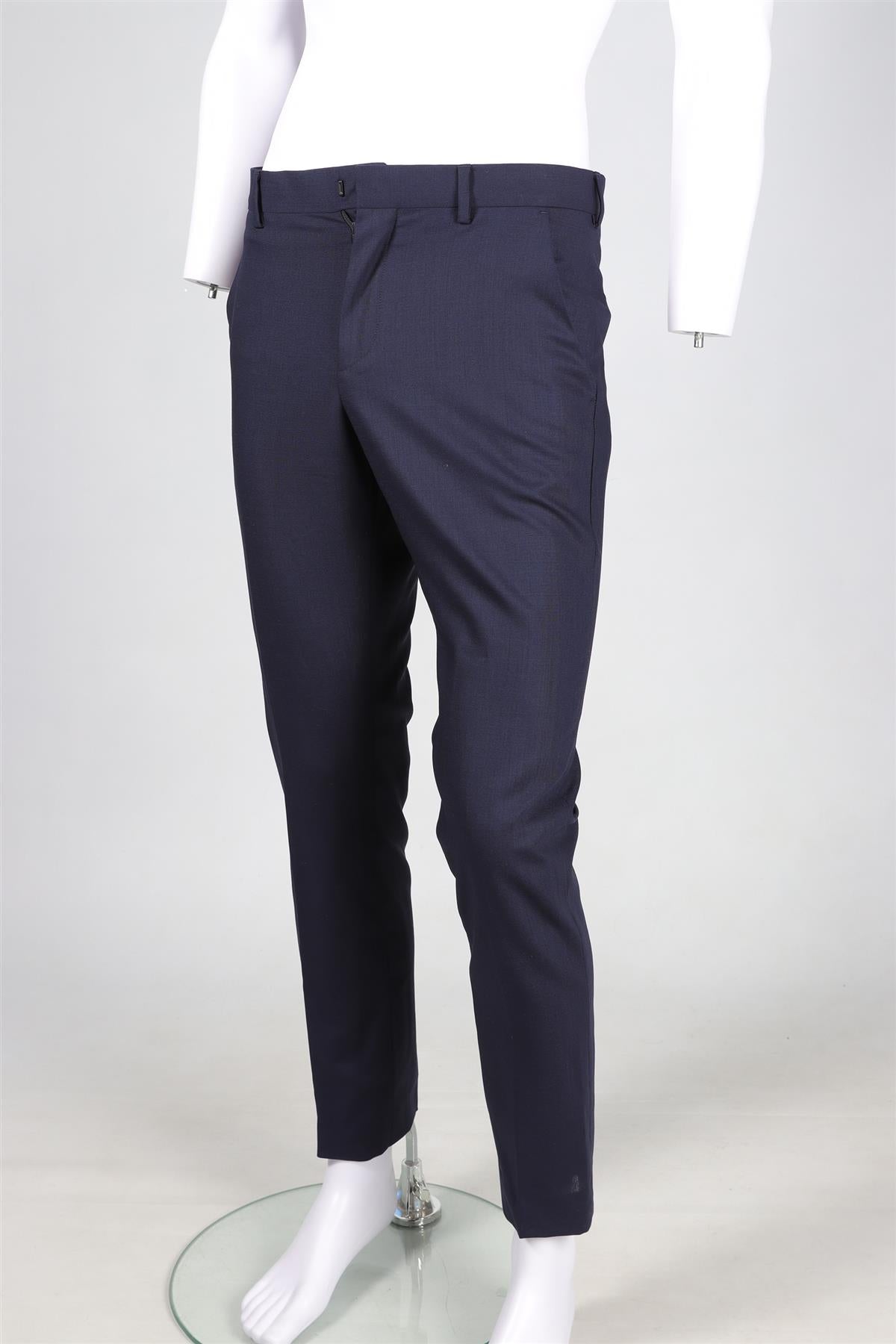 PAUL SMITH NAVY MEN'S WOOL STRAIGHT LEG PANTS W 30