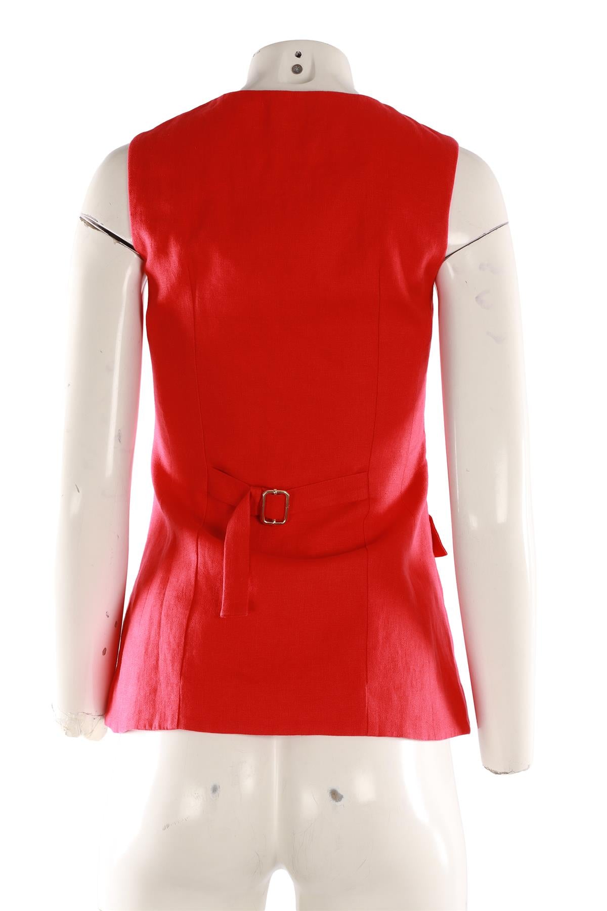 POSSE RED LINEN TOP XSMALL