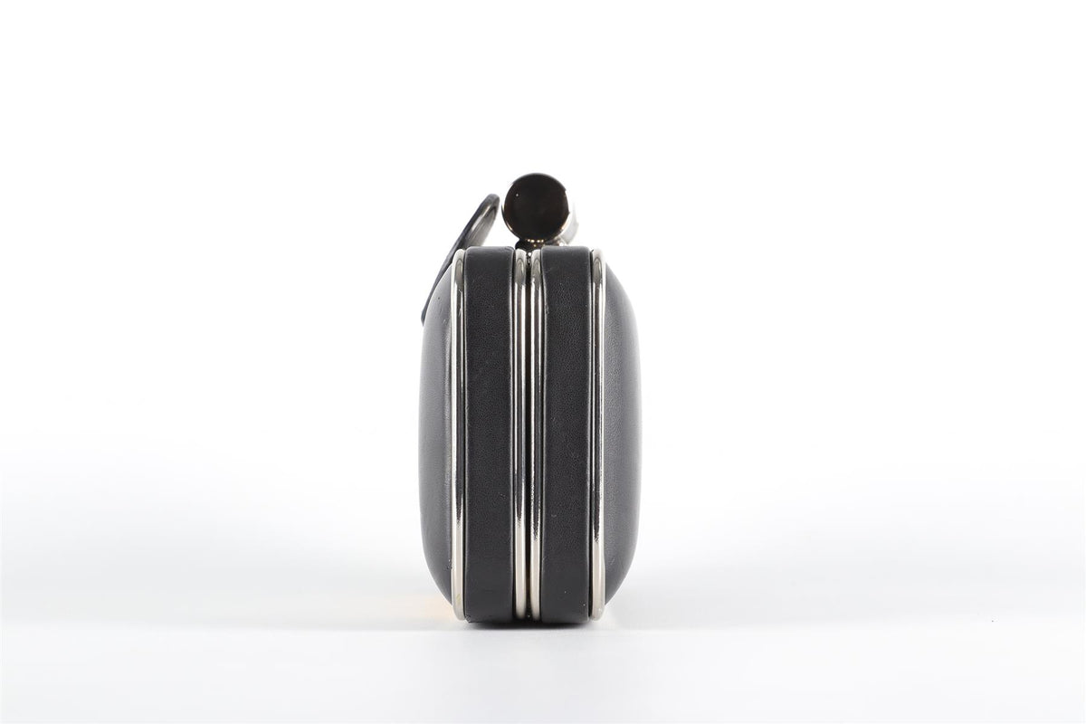 PINKO BLACK LEATHER CLUTCH