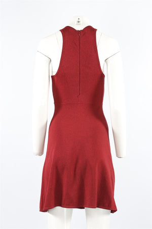 ALAÏA RED KNIT MINI DRESS XSMALL