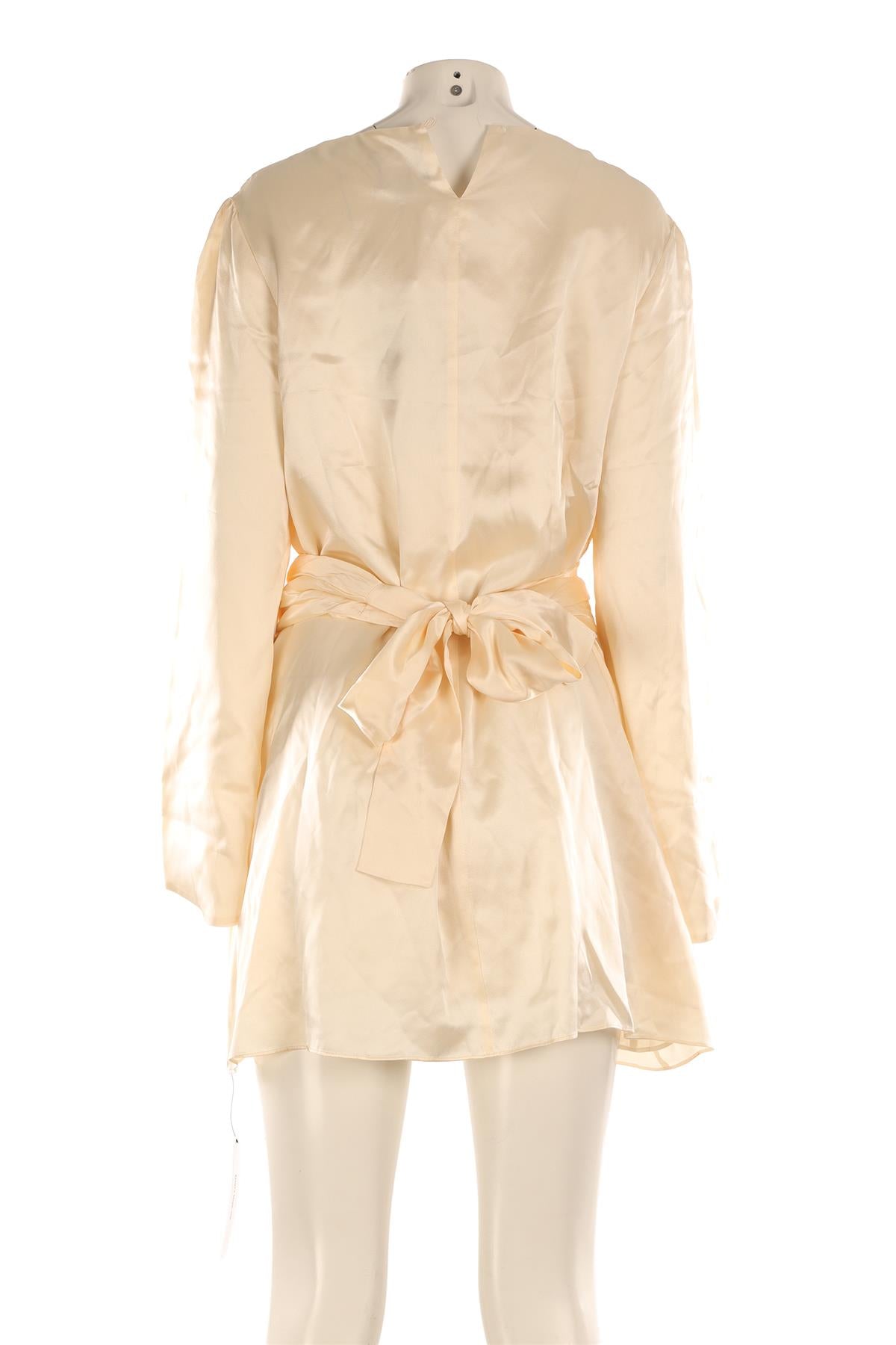 CAMILLE REFORMATION ROWE CREAM SILK MINI DRESS US 10 UK 14