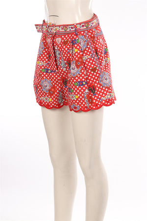 CAMILLA RED COTTON SHORTS SMALL
