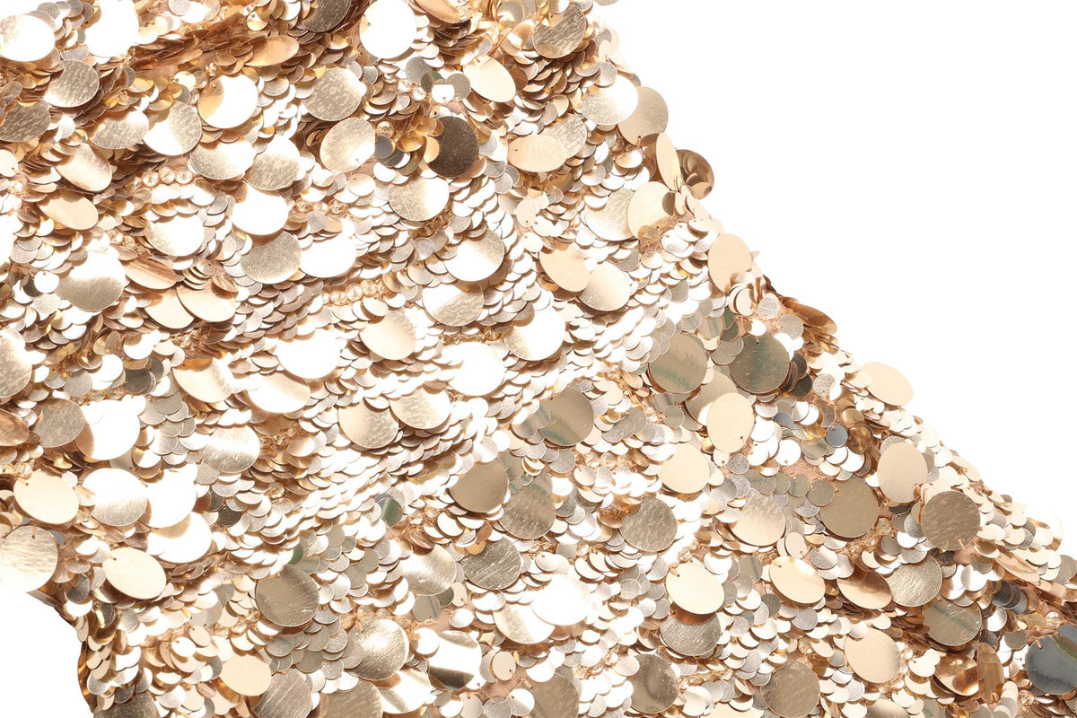 RETROFETE GOLD SEQUIN MINI DRESS XXSMALL
