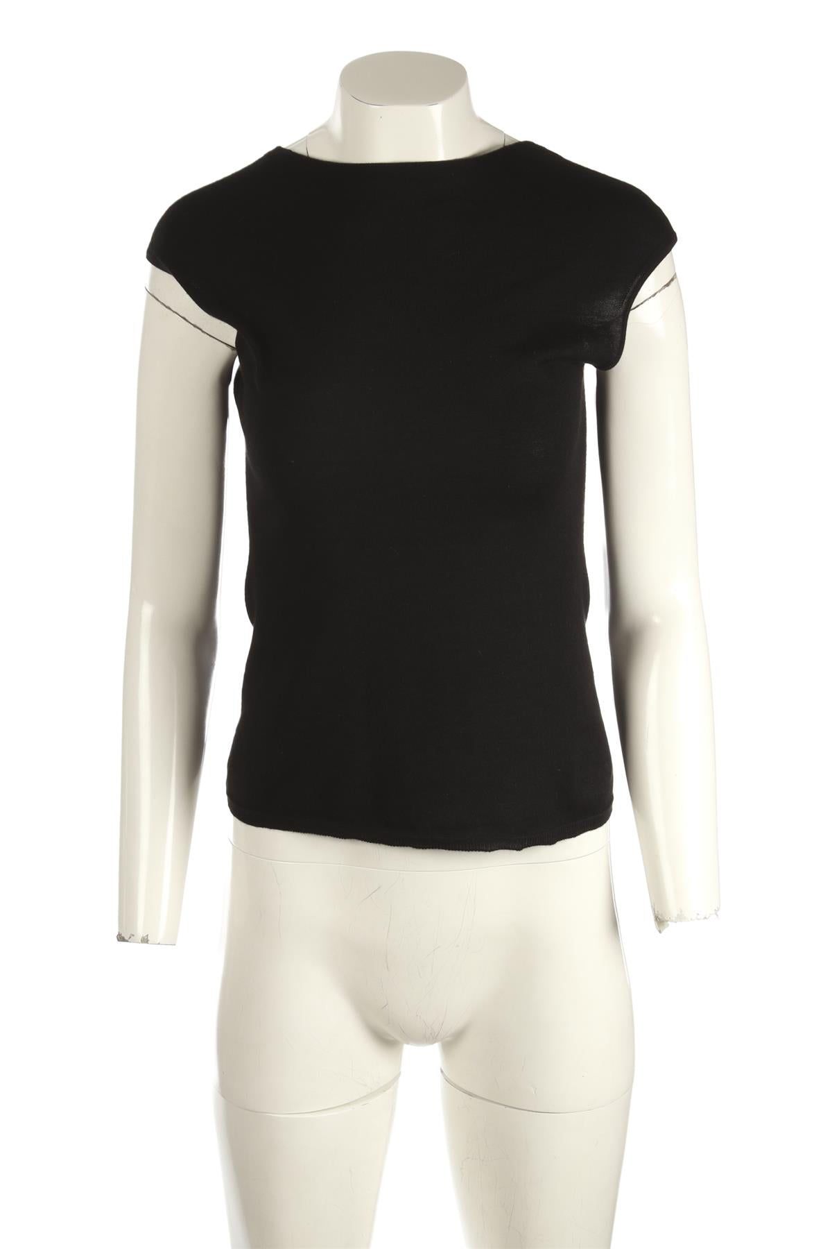 CHRISTIAN DIOR BLACK CASHMERE TOP SMALL