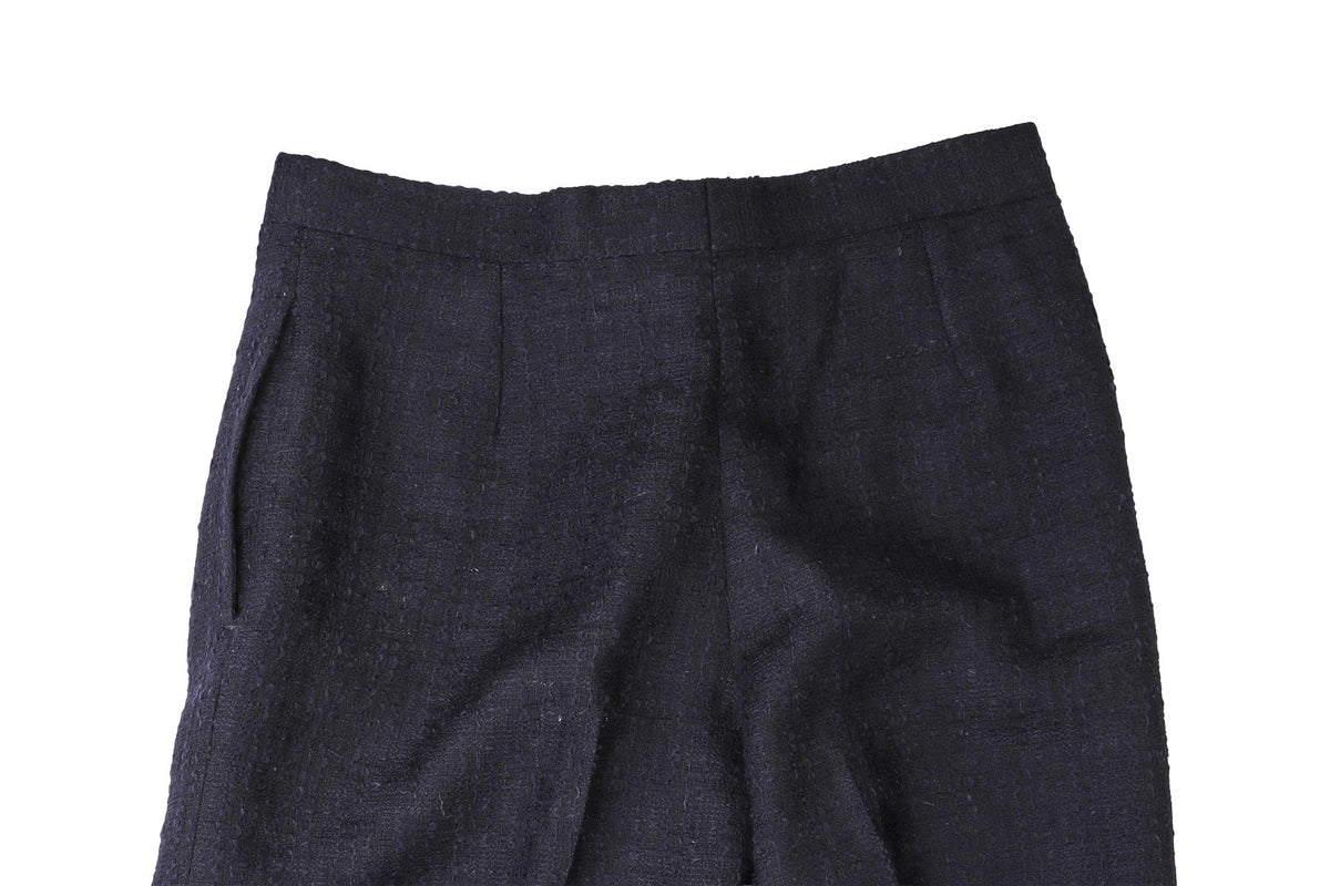 NAVY WOOL STRAIGHT LEG PANTS