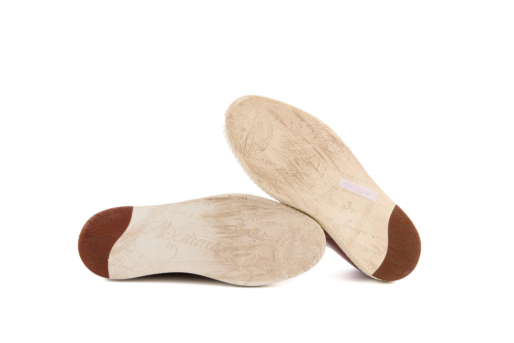 BERLUTI BROWN MEN'S LEATHER SNEAKERS UK 8.5 EU 42.5 US 9.5