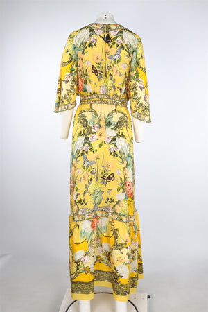 CAMILLA YELLOW SILK MAXI DRESS MEDIUM