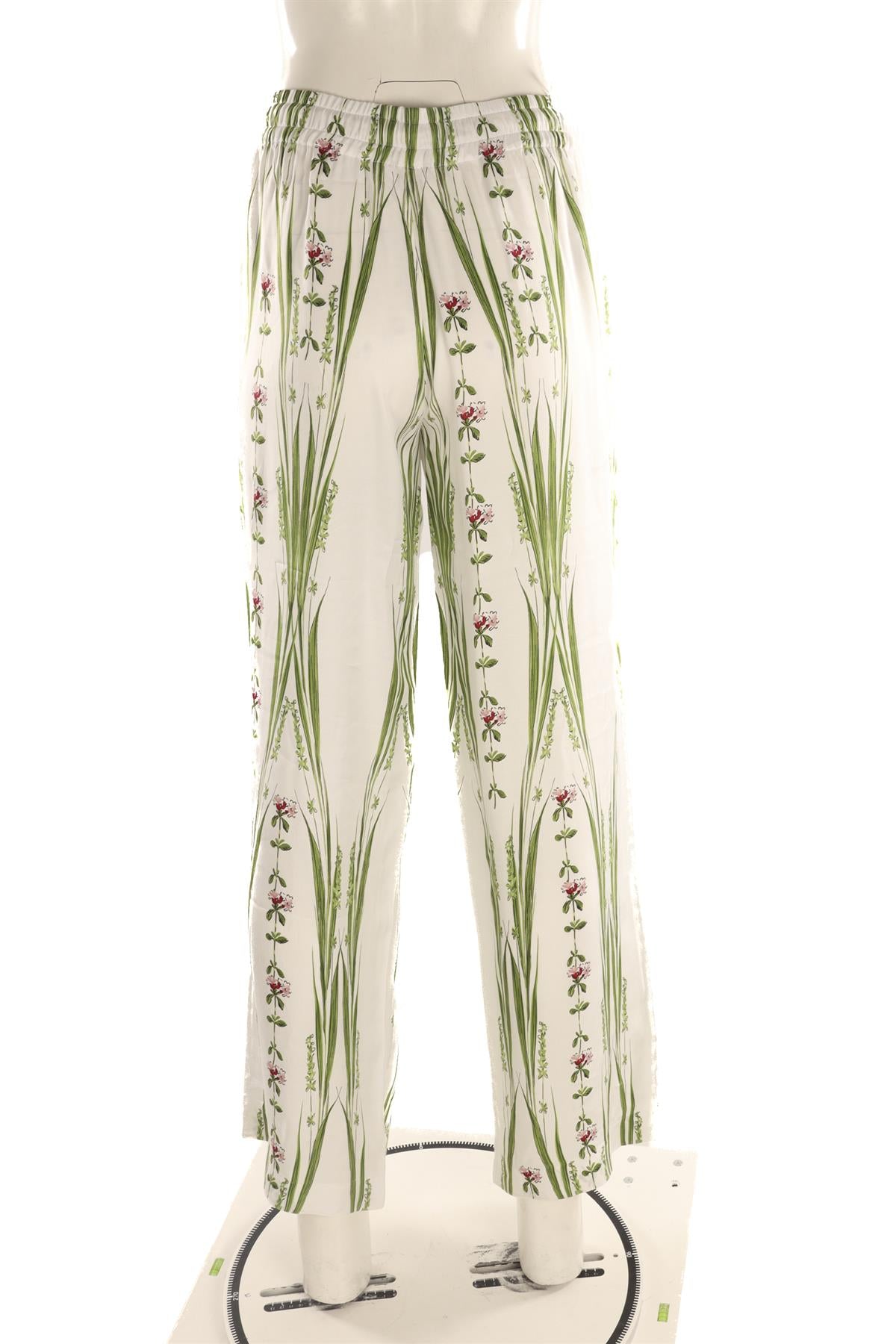 GIAMBATTISTA VALLI IVORY WOVEN STRAIGHT LEG PANTS IT 42 UK 10
