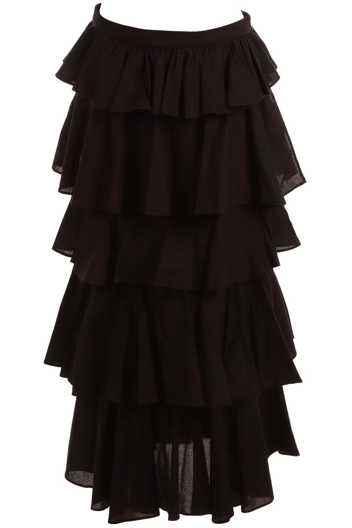 RHODE BLACK COTTON MAXI SKIRT SMALL