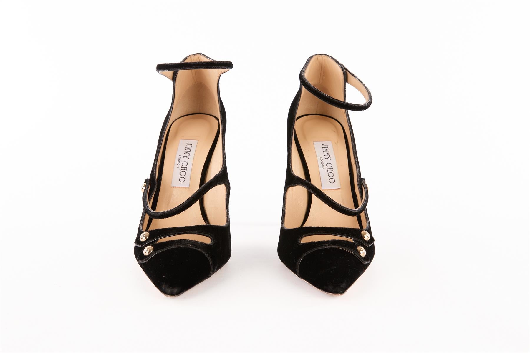 JIMMY CHOO BLACK VELVET PUMPS EU 39 UK 6 US 9